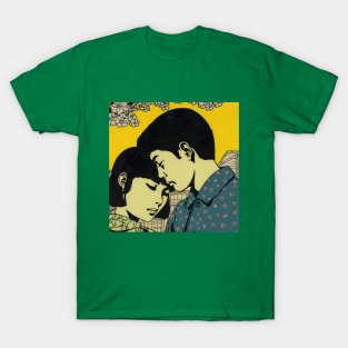 Brunet couple retro illustration T-Shirt